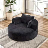55''L Chenille Sponge single sofa,No Assembly Required,Fluffy Modern Sleeper Chair for Living room, W834P221028
