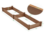 Divisible Planter Box for Home Vegetable Flower, 95 L x 25 W x 11 H, Dark Brown 65710426
