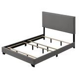 Light Grey Queen Panel Bed with Nailhead Trim B062P181284
