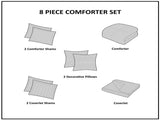8 Piece Comforter and Quilt Set Collection Grey Full/Queen B03597094