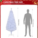 6 FT Pre-lit Christmas Tree, Artificial Fiber Optic Christmas Tree with Lighted Top Star and 220 93226894