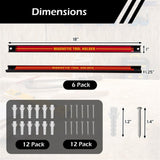 Red Magnetic Tool Organizer Strips - Carbon Steel Construction, Ideal for Clutter-Free 03086117