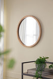 ZNTS 20" x 20" Circle Wall Mirror with Wooden Frame, Wall Mirror for Living Room, Dining Room, Foyer, W2078124340