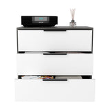 Kaia 3 Drawers Dresser, Superior Top -Smokey Oak / White B20092022