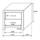 2 Drawers MDF Nightstand in Barrel Oak Finish B016P255592