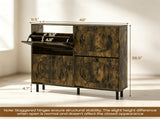 Rustic Brown Narrow Shoe Cabinet 4 FlipUp Hidden Drawers, Slim Freestanding Shoe Organizer 06532041