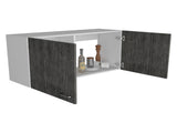 Wall cabinet 19"H, two Doors, two internal Shelves, White/smoked oak B097133160