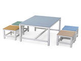 5-piece children's patio table and chair set , 29.5 inches, blue-khaki, light 78524061