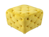 Yellow Modern Velvet Upholstered Ottoman, Exquisite Small End Table, Soft Foot Stool,Dressing Makeup W1170103516