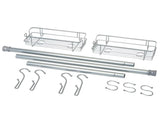 Steel Shower Caddy Organizer for Bathroom, Pantry, Closet, 2 Shelf, 26 - 76 in., Silver 59129182