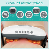 Stone Abdominal Massager - Dual Rotating Heads with 6 Red Lights, 5 Modes 3 Speeds 3 Heat Settings, 83064798