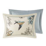 7 Piece Printed Cotton Twill Comforter Set Khaki Queen B03597224