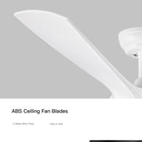 56 In.Intergrated LED Ceiling Fan with White ABS Blade W1367P182865