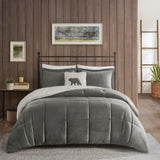 Full/Queen Plush to Sherpa Down Alternative Comforter Set B035100495