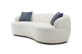 Mid Century Modern Curved Sofa, 3 Seat Cloud couch Boucle sofa Fabric Couch for Living Room, W87642013