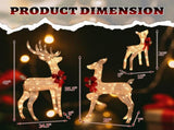 3pcs 4FT 30.00V 3.60W Family Elk Champagne Iron Frame Courtyard Elk Decoration 85433522