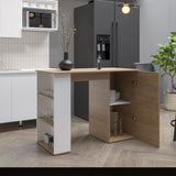 Allen 47" Wide Kitchen Island One Cabinet and Five Shelves, Bar Table, Dinning Table. Pub Table B200P286929