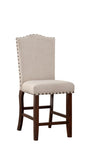 Classic Cream Upholstered Cushion Chairs Set of 2pc Counter Height Dining Chair Nailheads Solid wood B011P148642