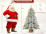 6ft Flocked Christmas Tree with 589 Branch Tips - Snow-Laden Design, 48 Xmas Balls Included, 62204237