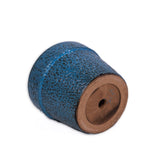 Handmade Ceramic Planter Set of 3, 15/12/9 Inch Diameter, Blue Textured Pattern, for Succulents & W3273P321470