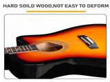 Sunset color 41-inch Dreadnought barrel-shaped cutaway acoustic guitar with pick, strings, capo, gig 68435213