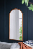 30" x 65" Hand Carved Rose Antique Mirror Frame, Large Arch Mirror Wall Decor for Living Room, W2078126749