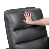 Glider Reclining Chair Swivel Motion Gray Breathable Faux Leather Upholstery Luxury Living Room B011P287701