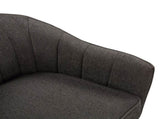 Mid-Century Modern Accent Chair 1pc Charcoal Hued Chenille Fabric Upholstered Channel Stitched Back B011P182508