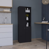 Konik 67-Inch High Storage Cabinet Kitchen Pantry With Three Doors and Three Exterior Shelves B070P173167