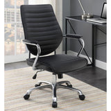 ZNTS Black and Chrome Height Adjustable Swivel Office Chair B062P153797