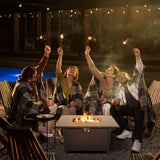 25" H x 42" W Steel Outdoor Fire Pit Table with Lid B120P242624