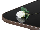 Wrought Iron Glass High Bar Table Patio Bar Table Brown 75817084