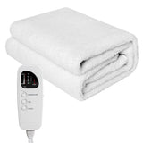 71 x 31 Inch White Massage Bed Warmer Heating Pad with 5 Heat Settings Machine Washable Design 59519668
