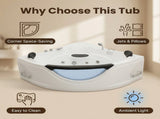 59" Corner Whirlpool Bathtub for 2-Person, Luxury Jetted Spa Tub with 6 Hydro Massage Jets, W3605P419568
