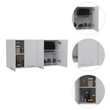 120 Wall Cabinet , Four Doors, Two Cabinets, Two Shelves -White B20091818