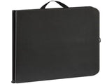 40" Plastic Adjustable Height Fold-in-Half Folding Table, Rich Black 69440226