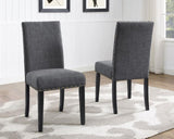 ZNTS Biony Fabric Dining Chairs with Nailhead Trim, Set of 2, Gray T2574P164548