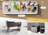 80QT Rattan Square Legs Cooler with Shelf 93465021
