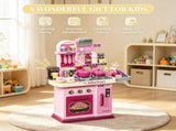 Kids Play Kitchen with Lights & Sounds 33 Accessories, Storage for Toddler 3-6 Years Old 05677630