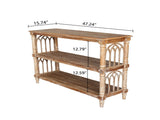 Rustic 3 - Tier Console Table with Gothic - Inspired Details, 47.24" Long Wooden Entryway Table for W2295P365031