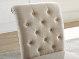 Leviton Solid Wood Tufted Asons Dining Chair, Set of 2, Tan T2574P164565