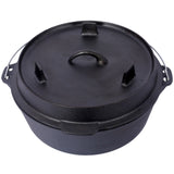 pre-Seasoned Cast Iron Dutch Oven With Skillet Lid, Outdoor Camping Deep Pot for Camping Fireplace 06474652