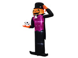 12FT Giant Halloween Inflatable Blow Up Decorations, Pumpkin Man Holding Skull with Built-in LEDs 79482850