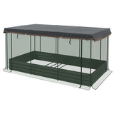 Gray Raised Garden Bed with Crop Cage and Shade Cloth 90.5" W x 43.25" D x 43.25" H 77136528