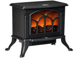 Electric Fireplace Freestanding Fireplace Stove with Realistic Logs 14.75"x9"x17.25" Black 07467903