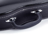 F-Style Microgroove Pattern Leather Wood Mandolin Case Black 93153544