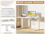 White 55" Electric Standing Desk with Dual Motors, 3 Memory Settings Sit-Stand Desk for Home Office 10820626