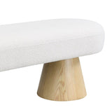Dining Bench for Dining Room, Upholstered Bedroom End of Bed Entryway Bench, Boucle Ottoman for N779P271401B