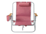 4-Position Adjustable Backpack Beach Chair, Foldable Rustproof Aluminum Frame Lounge Chair with 61130100