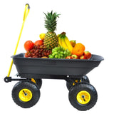 ZNTS Folding car Poly Garden dump truck with steel frame, 10 inches. Pneumatic tire, 300 lb capacity body W22758303